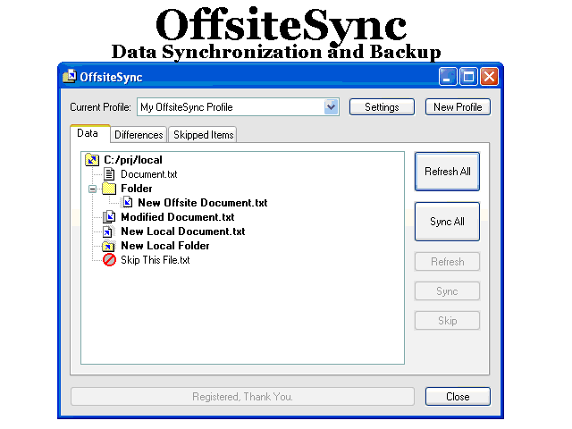 OffsiteSync Screenshot